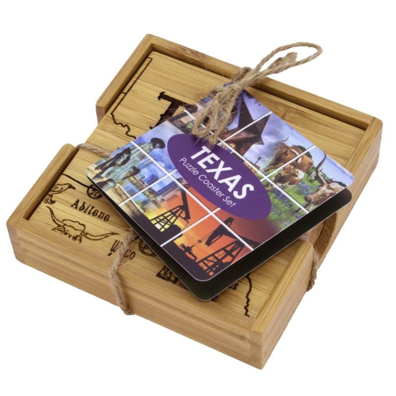 Custom Texas Puzzle Coaster Set - 3