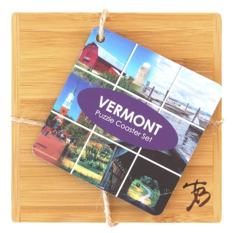 Custom Vermont Puzzle Coaster Set - 5