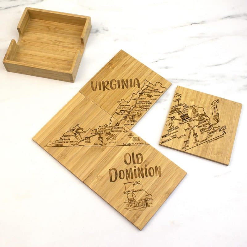 Custom Virginia Puzzle Coaster Set - 5