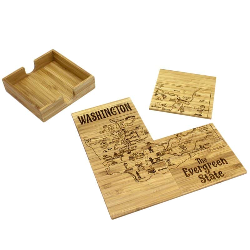 Custom Washington Puzzle Coaster Set - 3