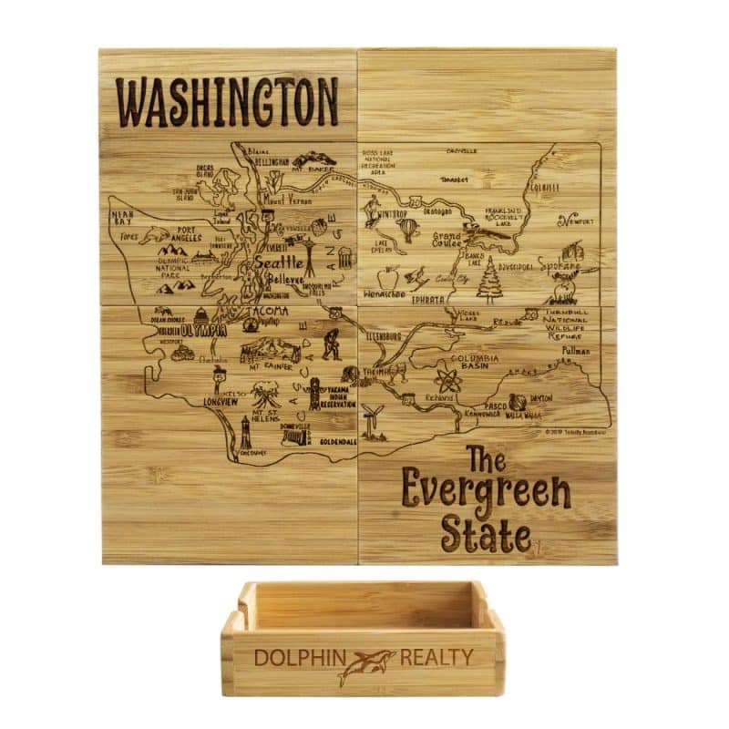 Custom Washington Puzzle Coaster Set