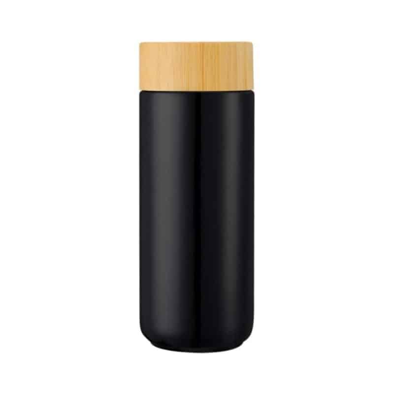 Custom Williston 10oz Double Wall Ceramic Mug w/Bamboo Lid - 1