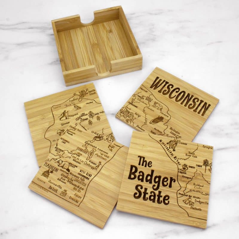 Custom Wisconsin Puzzle Coaster Set - 2