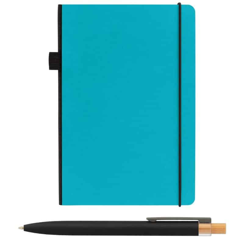 Custom Recycled Kraft Paper Cover Journal & Pen Set - A5 5.9" x 8.3" - Full-Color Inkjet - 3