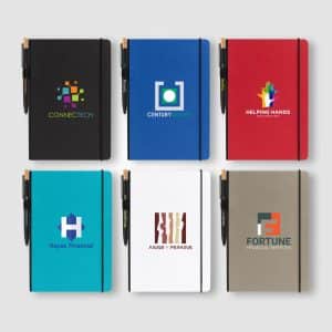 Custom Recycled Kraft Paper Cover Journal & Pen Set - A5 5.9" x 8.3" - Full-Color Inkjet