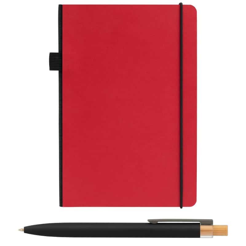 Custom Recycled Kraft Paper Cover Journal & Pen Set - A5 5.9" x 8.3" - Full-Color Inkjet - 4