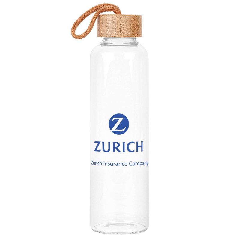 Custom 18 Oz. Vidro Glass & Bamboo Bottle - 3