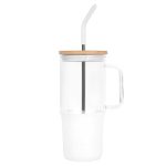 Custom 32 Oz. Glass Tumbler w/Handle and Straw - 1
