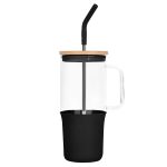 Custom 32 Oz. Glass Tumbler w/Handle and Straw - 4