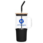 Custom 32 Oz. Glass Tumbler w/Handle and Straw - 5