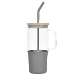 Custom 32 Oz. Glass Tumbler w/Handle and Straw - 6