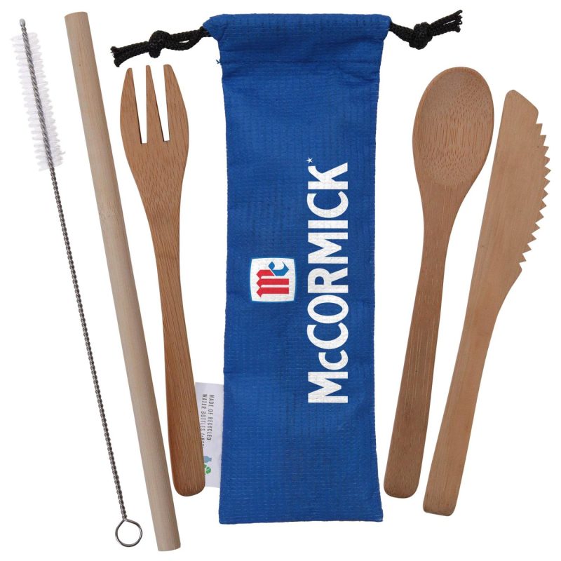 Custom Bamboo Utensils w/rPET Pouch