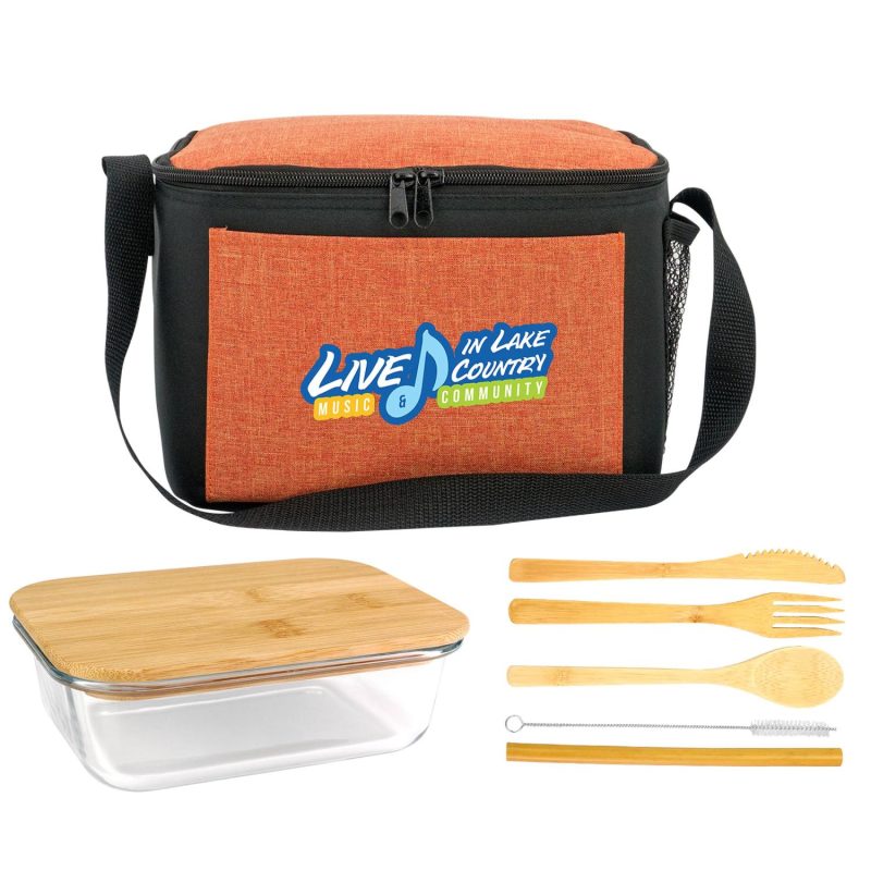 Custom Ridge Bamboo Lunch Cooler - 8