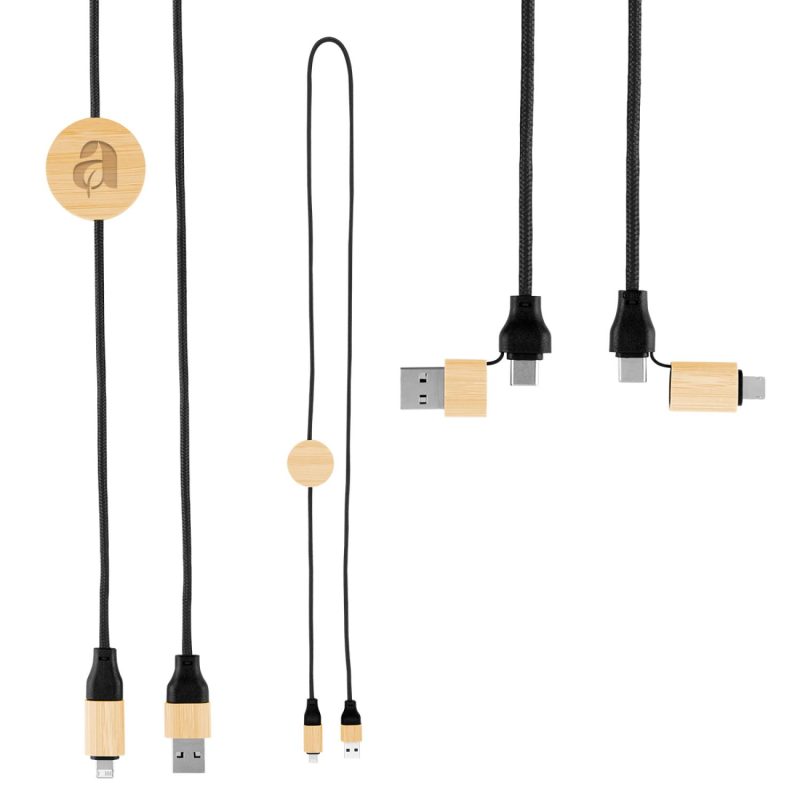 Custom 3' 60w Bamboo & Rpet Fast Charging Cable - 2