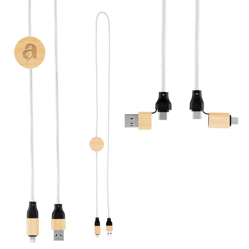 Custom 3' 60w Bamboo & Rpet Fast Charging Cable - 3