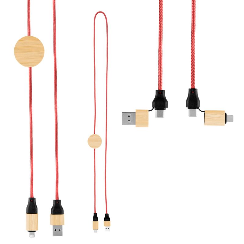Custom 3' 60w Bamboo & Rpet Fast Charging Cable - 5