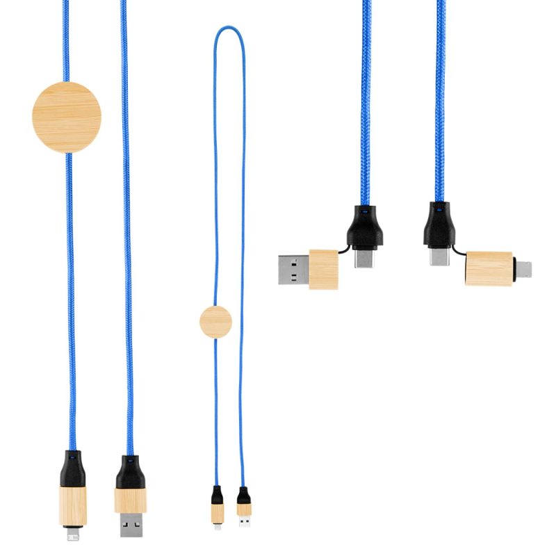 Custom 3' 60w Bamboo & Rpet Fast Charging Cable - 7