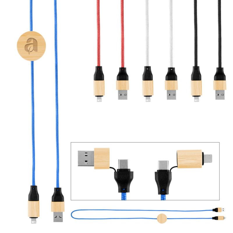 Custom 3' 60w Bamboo & Rpet Fast Charging Cable