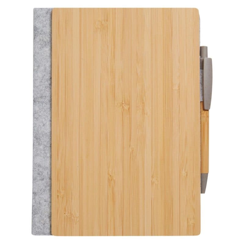 Custom Grove Refillable Bamboo Notebook & Pen - 5
