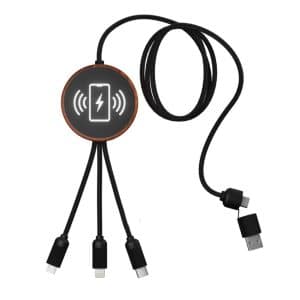 Custom SCX Innovative Design™ 5-in-1 Bamboo 5W Wireless Charging Cable