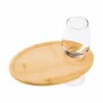 Custom Wine & Dine Recessed Bamboo Tray With Wine Glass Holder - 4