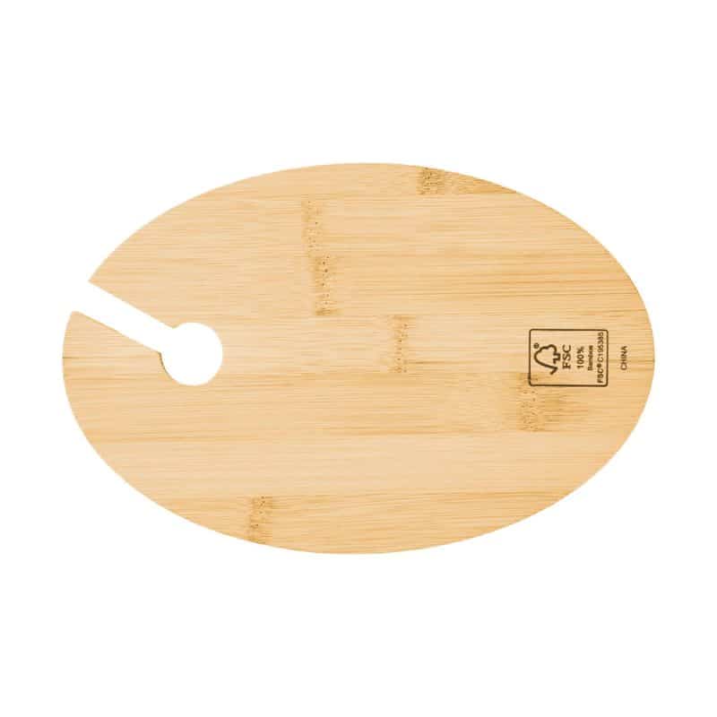 Custom Wine & Dine Recessed Bamboo Tray With Wine Glass Holder - 5