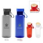 Custom 20 Oz. Case Rpet Bottle With Bamboo Accent Lid And Silicone Easy Carry Handle