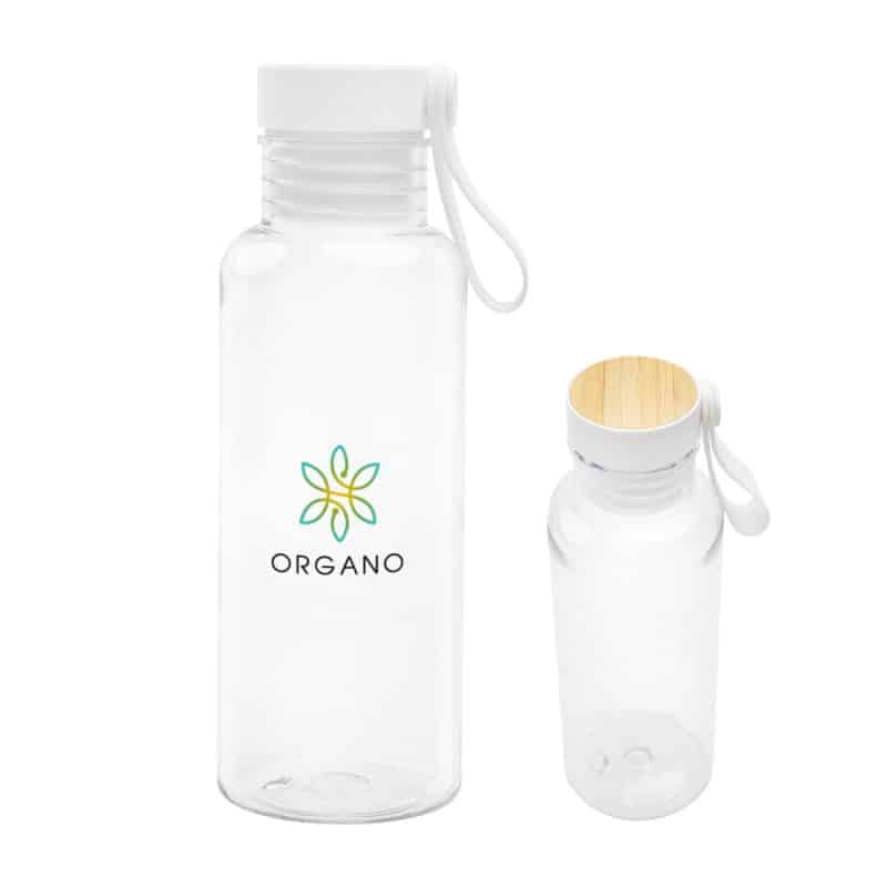 Custom 20 Oz. Case Rpet Bottle With Bamboo Accent Lid And Silicone Easy Carry Handle - 3