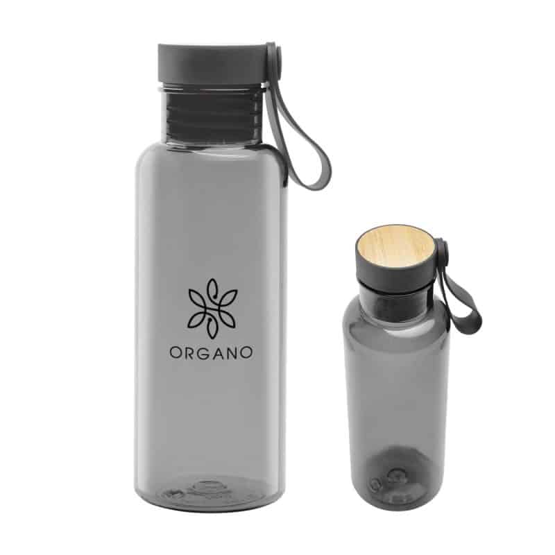 Custom 20 Oz. Case Rpet Bottle With Bamboo Accent Lid And Silicone Easy Carry Handle - 9