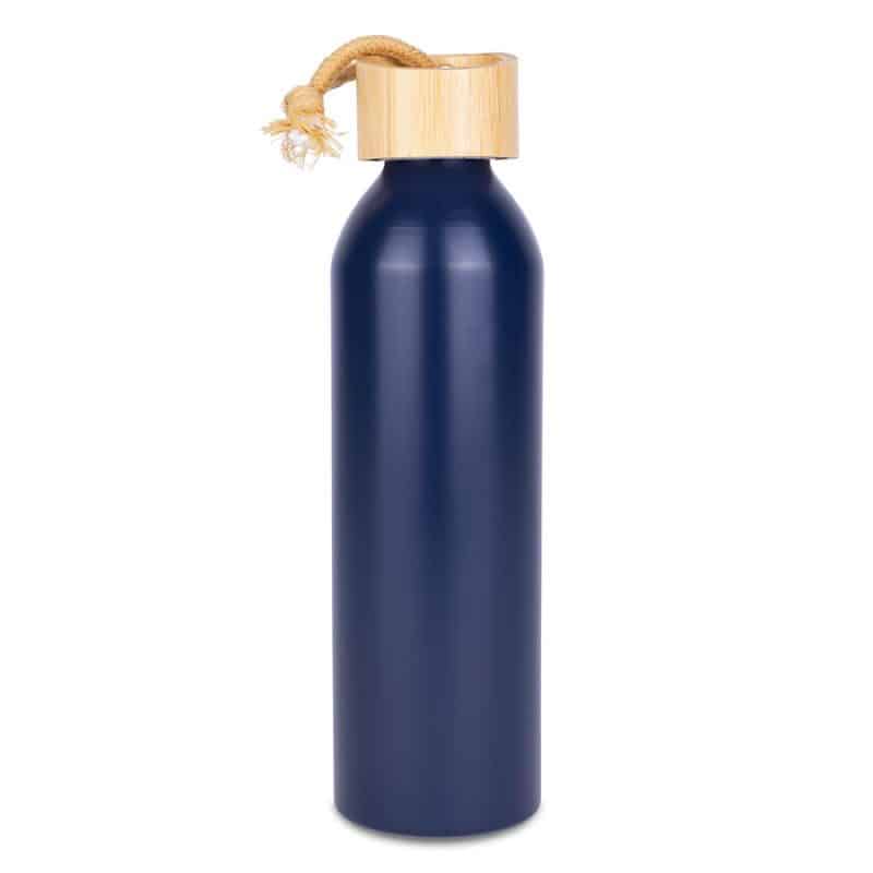 Custom 22 Oz. Meriden Aluminum Bottle w/Bamboo Lid & Cotton String Loop - 1
