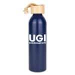 Custom 22 Oz. Meriden Aluminum Bottle w/Bamboo Lid & Cotton String Loop - 2