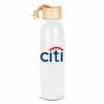 Custom 22 Oz. Meriden Aluminum Bottle w/Bamboo Lid & Cotton String Loop - 3