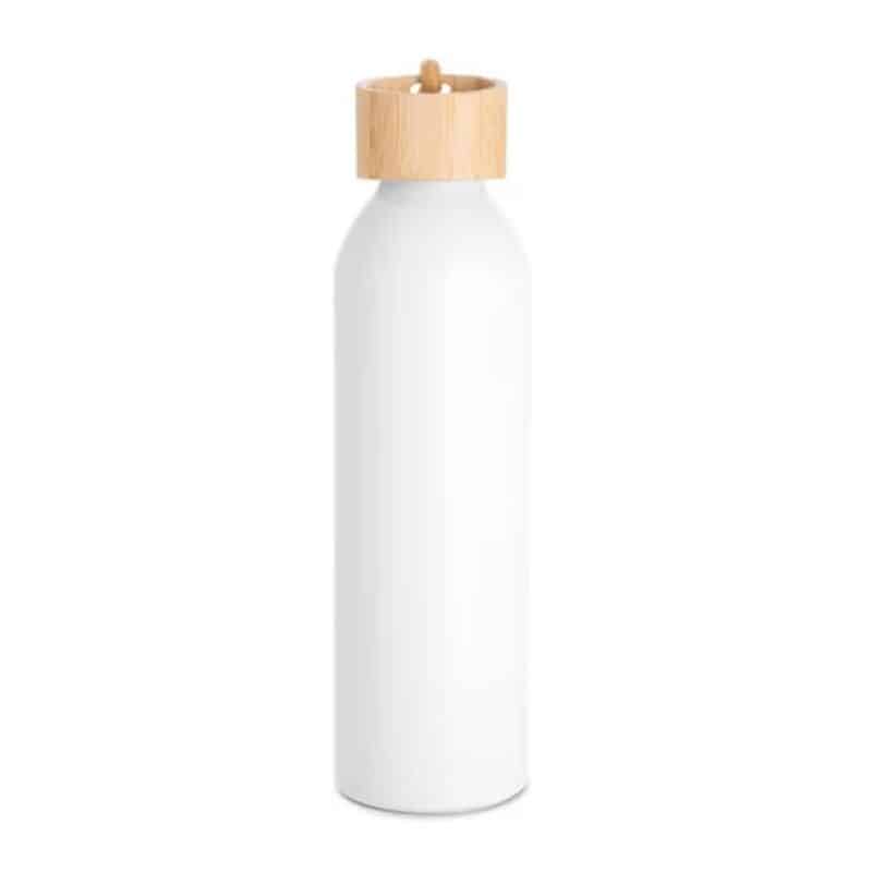 Custom 22 Oz. Meriden Aluminum Bottle w/Bamboo Lid & Cotton String Loop - 7