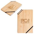 Custom A5 Corner Spiral Bound Journal Book w/Bamboo Cover