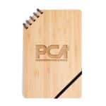 Custom A5 Corner Spiral Bound Journal Book w/Bamboo Cover - 2