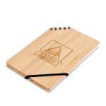 Custom A5 Corner Spiral Bound Journal Book w/Bamboo Cover - 3