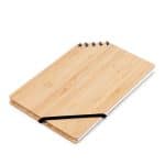 Custom A5 Corner Spiral Bound Journal Book w/Bamboo Cover - 4