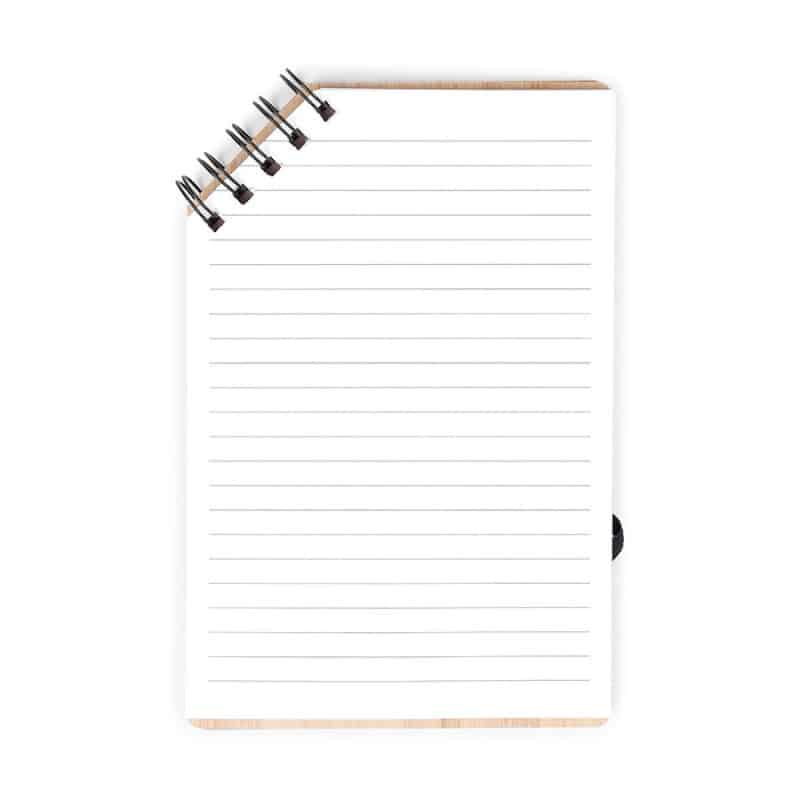 Custom A5 Corner Spiral Bound Journal Book w/Bamboo Cover - 5