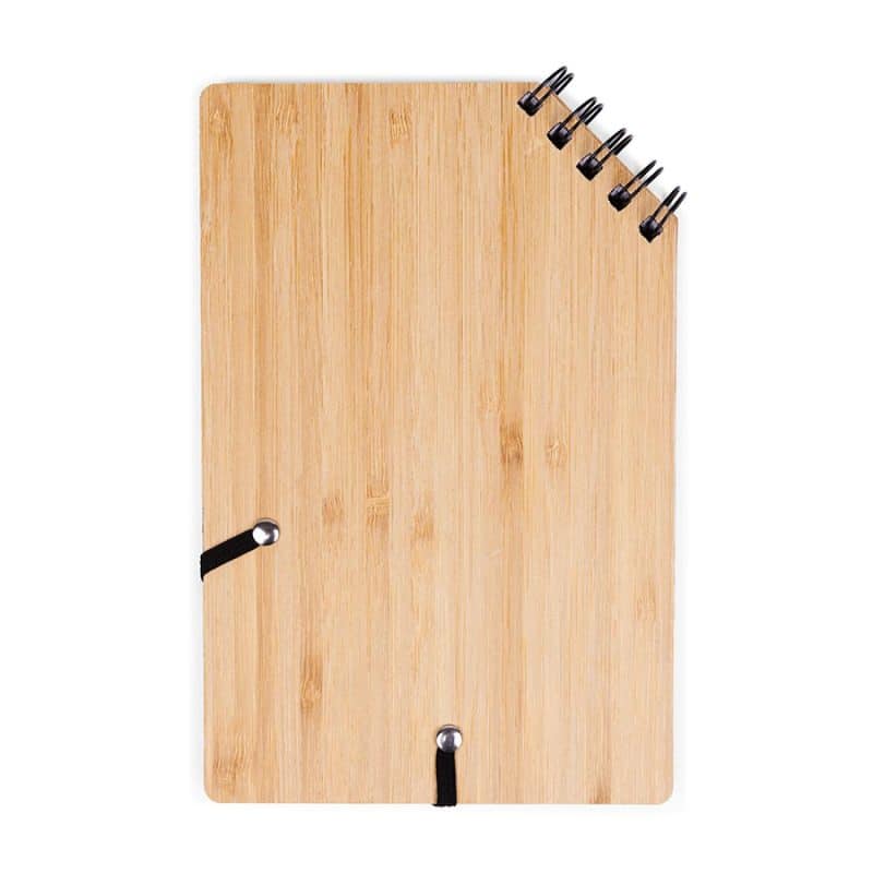Custom A5 Corner Spiral Bound Journal Book w/Bamboo Cover - 7