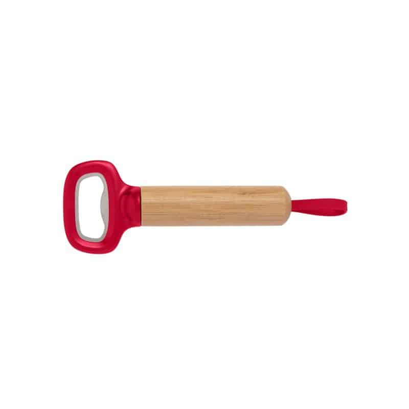 Custom Bamboo Bottle Opener with Silicone Strap - 6