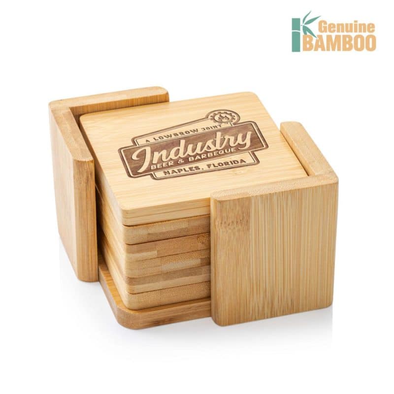 Custom Burke Bamboo Coasters Set - Square
