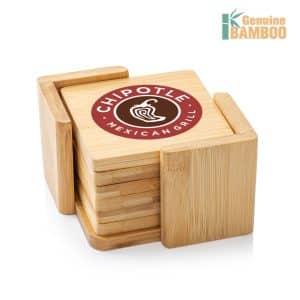 Custom Burke Bamboo VividPrint™ Coaster Set - Square