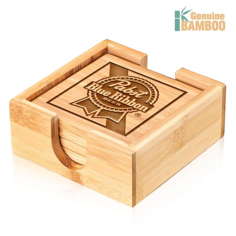 Custom Fairfax Bamboo Coasters Set - Set of 4
