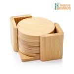 Custom Yorkshire Bamboo Coasters Set - Round - 1