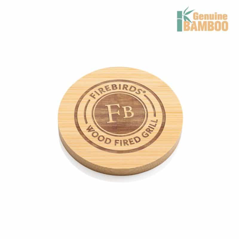 Custom Yorkshire Bamboo Coasters Set - Round - 2