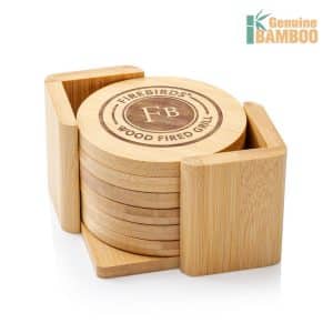 Custom Yorkshire Bamboo Coasters Set - Round