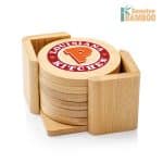 Custom Yorkshire Bamboo VividPrint™ Coaster Set - Round
