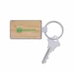 Custom Bamboo & Metal Rectangle Keychain