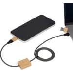 Custom FSC® 100% Bamboo 5-in-1 100W Laptop Charging Cable - 4