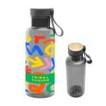 Custom 20 Oz. Full Color Cade Rpet Bottle With Bamboo Accent Lid And Silicone Easy Carry Handle - 5